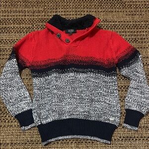 Jones New York Red and Black Knit Sweater